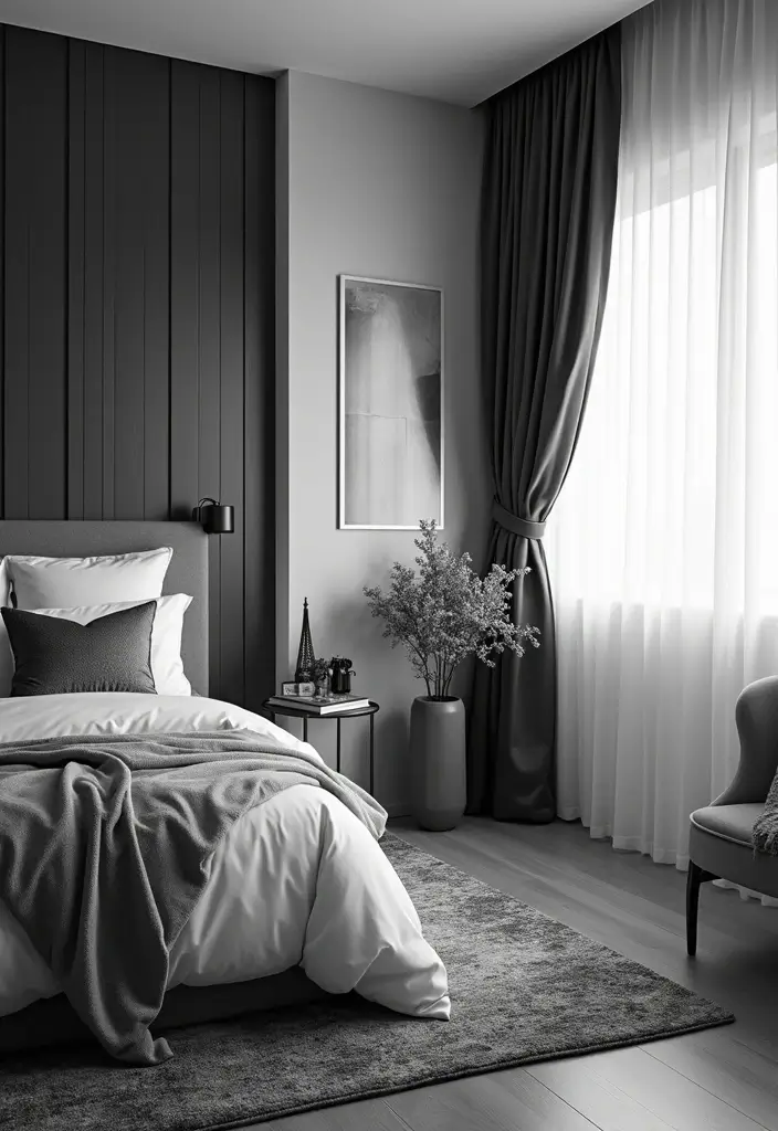28 Black and White Bedroom Ideas That Never Go Out of Style 207