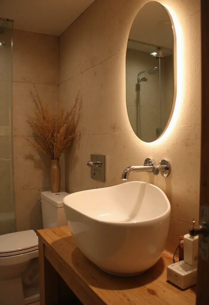 28 Earthy Bathroom Ideas to Create a Nature-Inspired Sanctuary 62 28 Earthy Bathroom Ideas to Create a Nature-Inspired Sanctuary - 10. Eco-Friendly Lighting