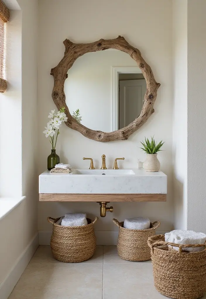 28 Earthy Bathroom Ideas to Create a Nature-Inspired Sanctuary 186 28 Earthy Bathroom Ideas to Create a Nature-Inspired Sanctuary - 28. Nature-Infused Decor Items