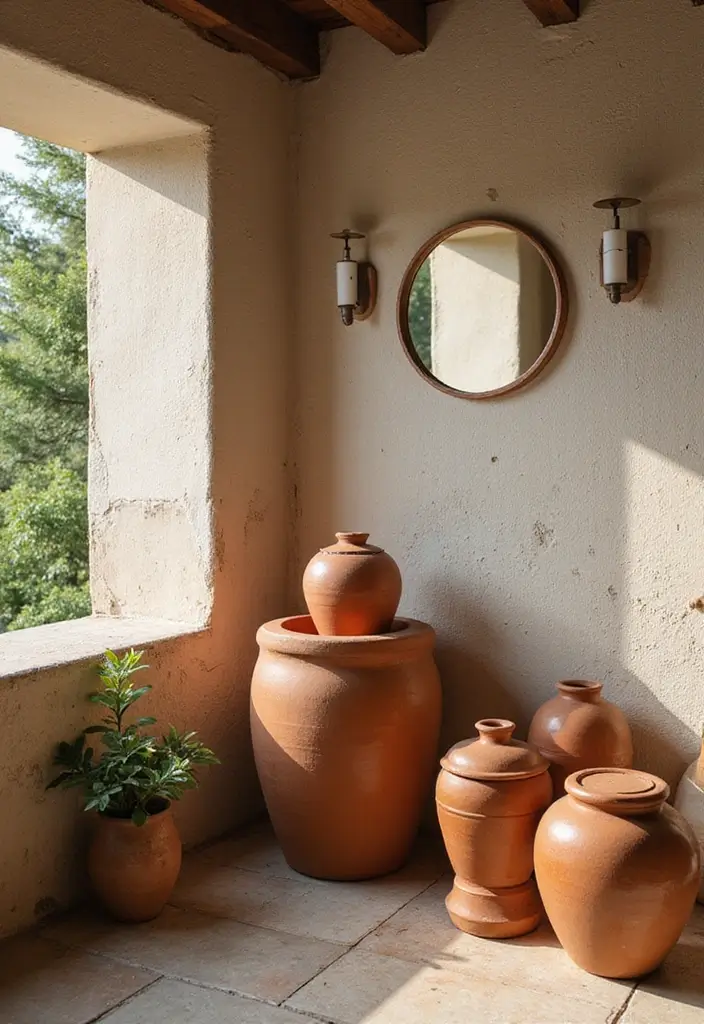 28 Earthy Bathroom Ideas to Create a Nature-Inspired Sanctuary 50 28 Earthy Bathroom Ideas to Create a Nature-Inspired Sanctuary - 8. Clay and Terracotta Accents