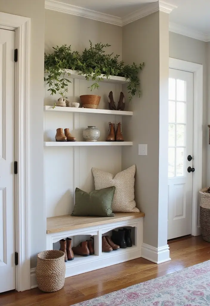 28 Entrance Shoe Storage Ideas For A Clean, Welcoming Entryway 176 28 Entrance Shoe Storage Ideas For A Clean, Welcoming Entryway - 28. Shoe Storage Nook