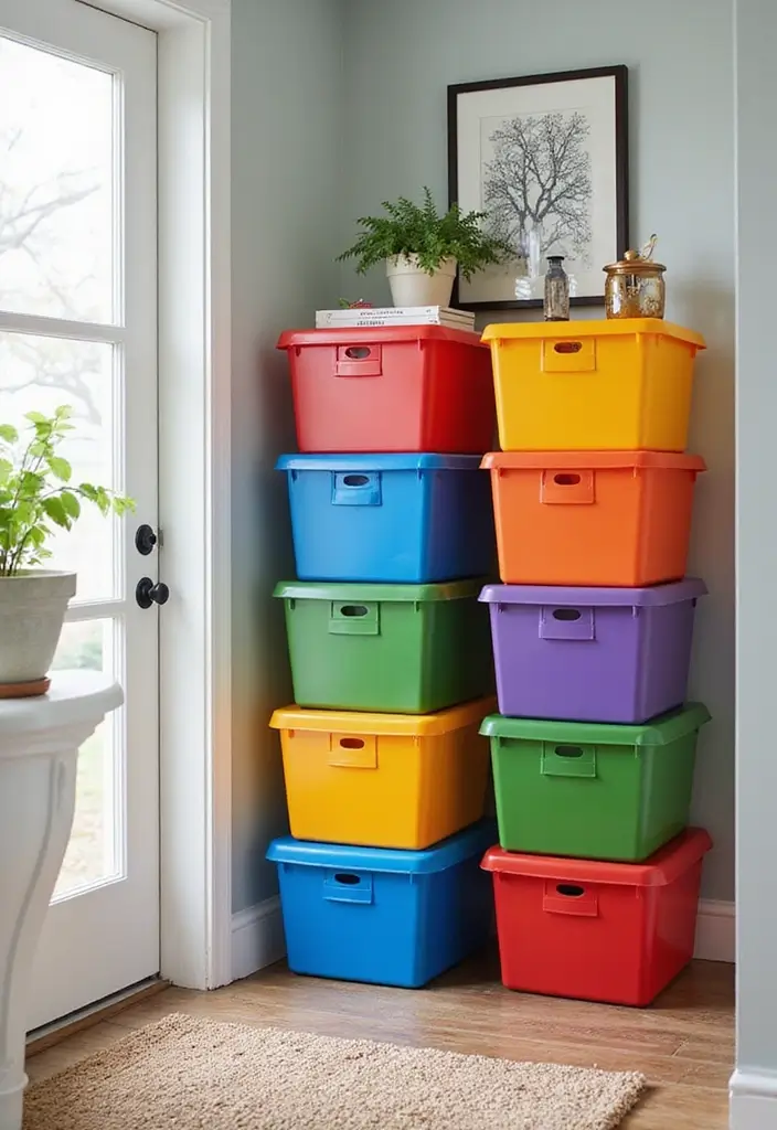 28 Entrance Shoe Storage Ideas For A Clean, Welcoming Entryway 15 28 Entrance Shoe Storage Ideas For A Clean, Welcoming Entryway - 3. Recycled Plastic Shoe Storage
