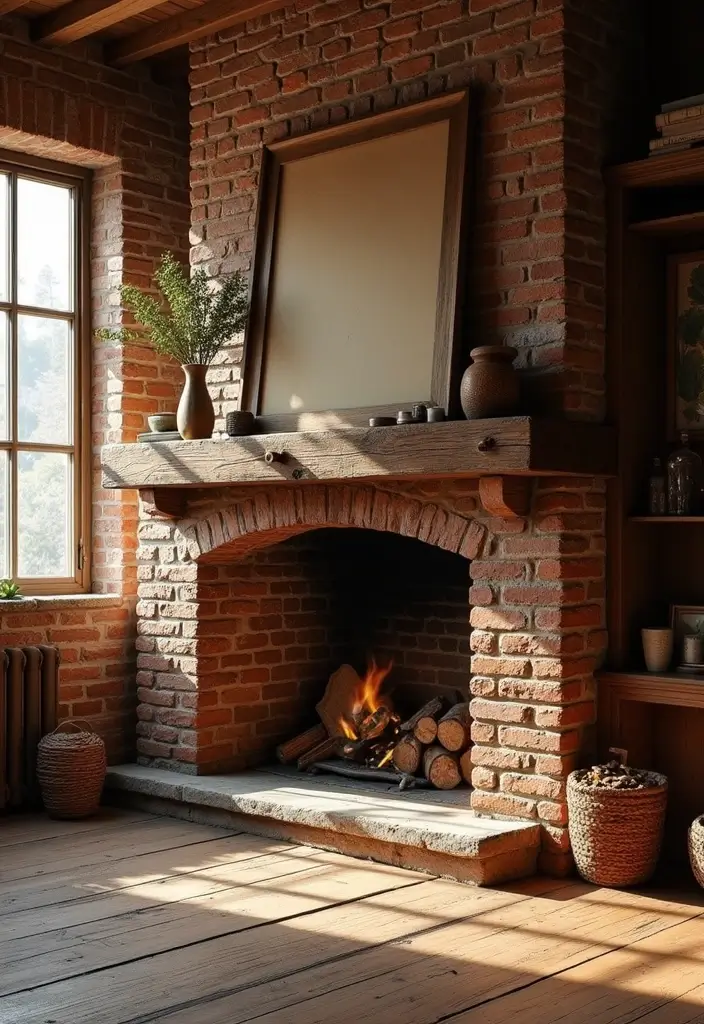 28 Fireplace Wall Ideas To Add Instant Warmth And Charm 1 28 Fireplace Wall Ideas To Add Instant Warmth And Charm - 1. Exposed Brick Fireplace