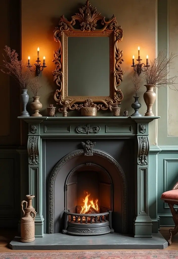 28 Fireplace Wall Ideas To Add Instant Warmth And Charm 64 28 Fireplace Wall Ideas To Add Instant Warmth And Charm - 10. Vintage-Inspired Fireplace
