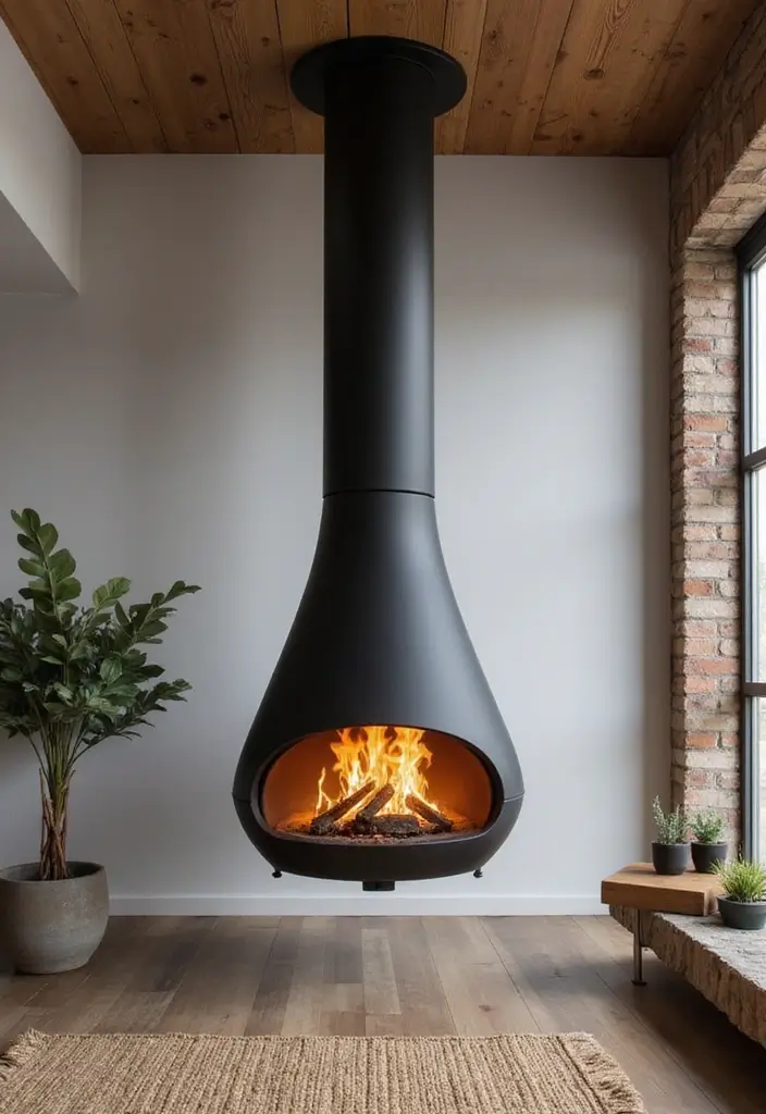 28 Fireplace Wall Ideas To Add Instant Warmth And Charm 78 28 Fireplace Wall Ideas To Add Instant Warmth And Charm - 12. Hanging Fireplace