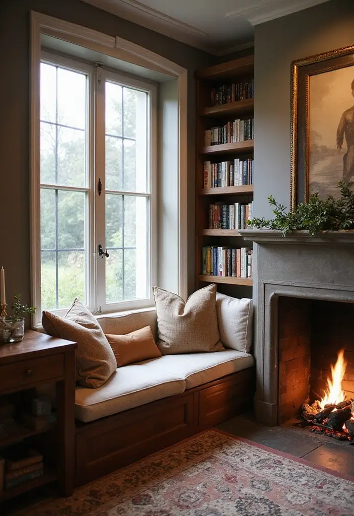 28 Fireplace Wall Ideas To Add Instant Warmth And Charm 111 28 Fireplace Wall Ideas To Add Instant Warmth And Charm - 17. Cozy Nook with a Window Seat