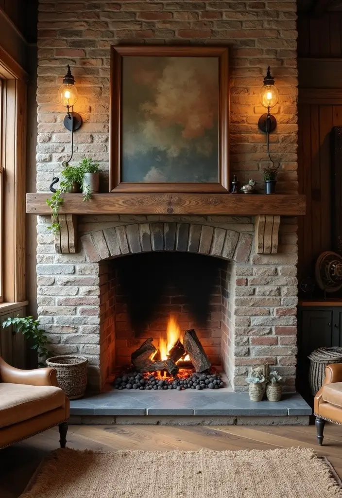 28 Fireplace Wall Ideas To Add Instant Warmth And Charm 167 28 Fireplace Wall Ideas To Add Instant Warmth And Charm - 25. Upcycled Materials