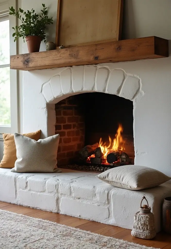 28 Fireplace Wall Ideas To Add Instant Warmth And Charm 36 28 Fireplace Wall Ideas To Add Instant Warmth And Charm - 6. Farmhouse-Style Hearth