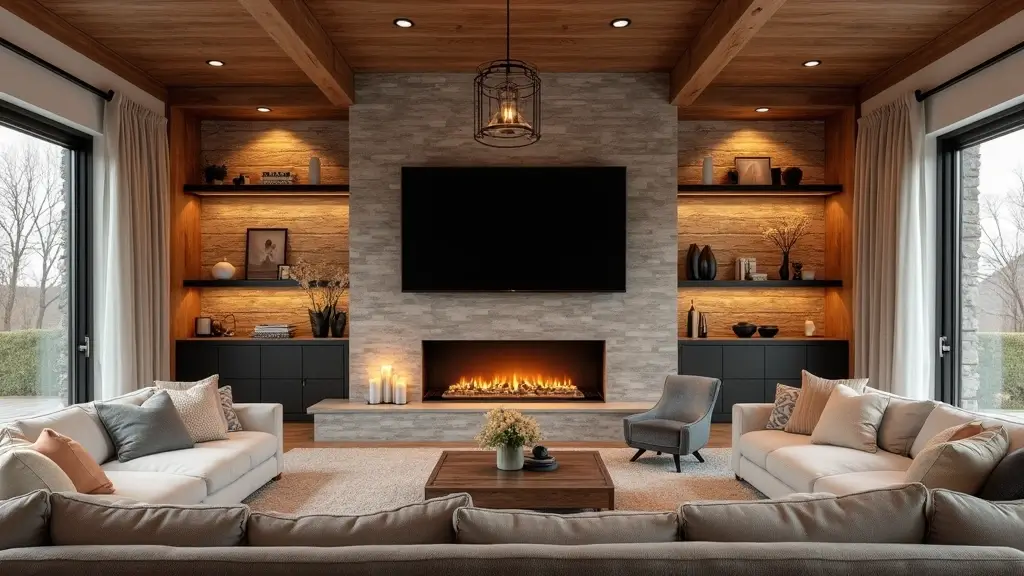 28 Fireplace Wall Ideas With TV That Feel Warm And Luxurious