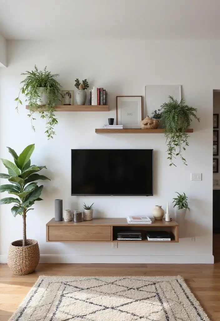 28 Media Wall Ideas To Create A Sleek Modern Focal Point 1 28 Media Wall Ideas To Create A Sleek Modern Focal Point - 1. Floating Shelves Chic