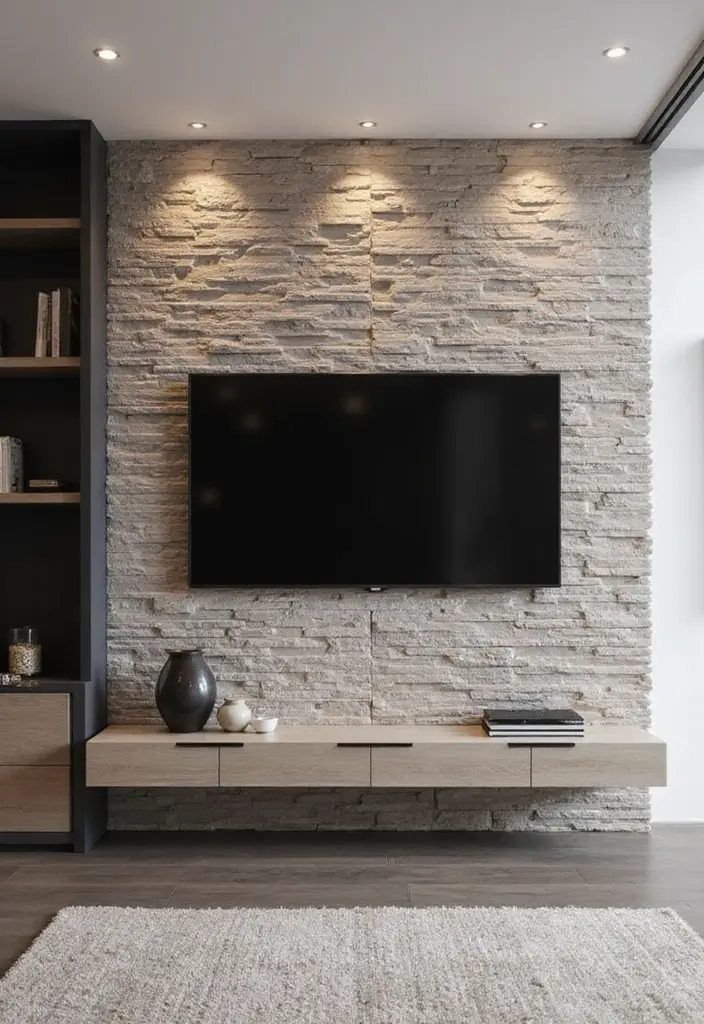 28 Media Wall Ideas To Create A Sleek Modern Focal Point 71 28 Media Wall Ideas To Create A Sleek Modern Focal Point - 11. Textural Accents