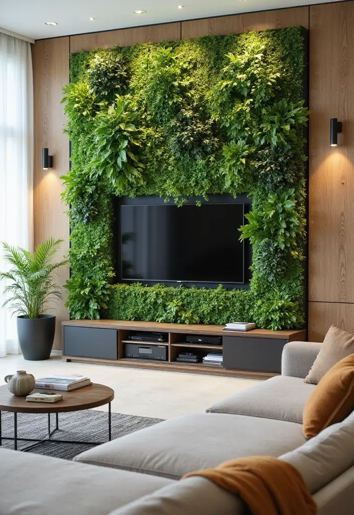 28 Media Wall Ideas To Create A Sleek Modern Focal Point 92 28 Media Wall Ideas To Create A Sleek Modern Focal Point - 14. Vertical Gardens