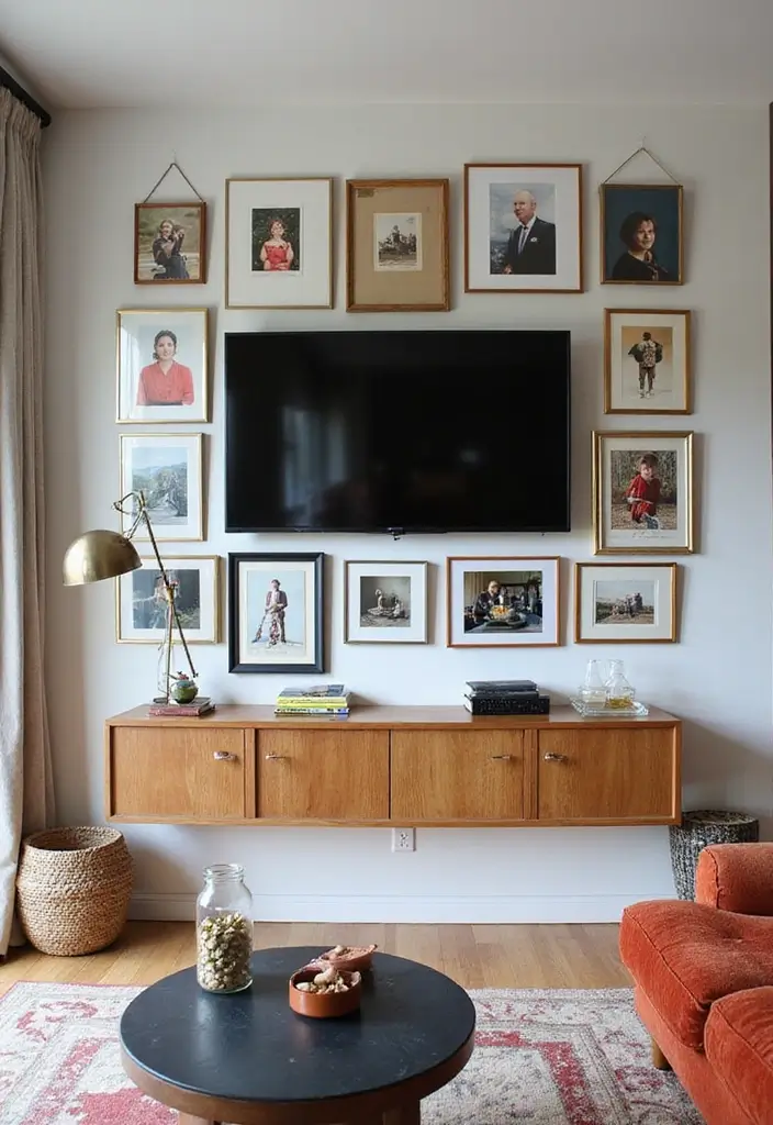 28 Media Wall Ideas To Create A Sleek Modern Focal Point 106 28 Media Wall Ideas To Create A Sleek Modern Focal Point - 16. A Gallery Wall Approach
