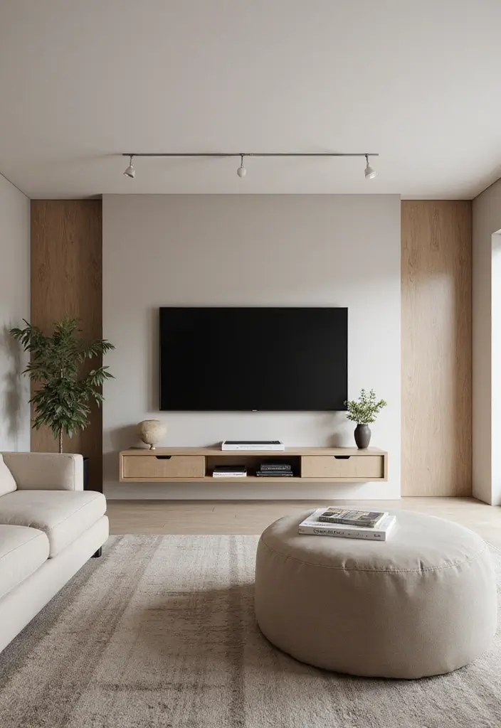 28 Media Wall Ideas To Create A Sleek Modern Focal Point 120 28 Media Wall Ideas To Create A Sleek Modern Focal Point - 18. Low-Profile Furniture Arrangement