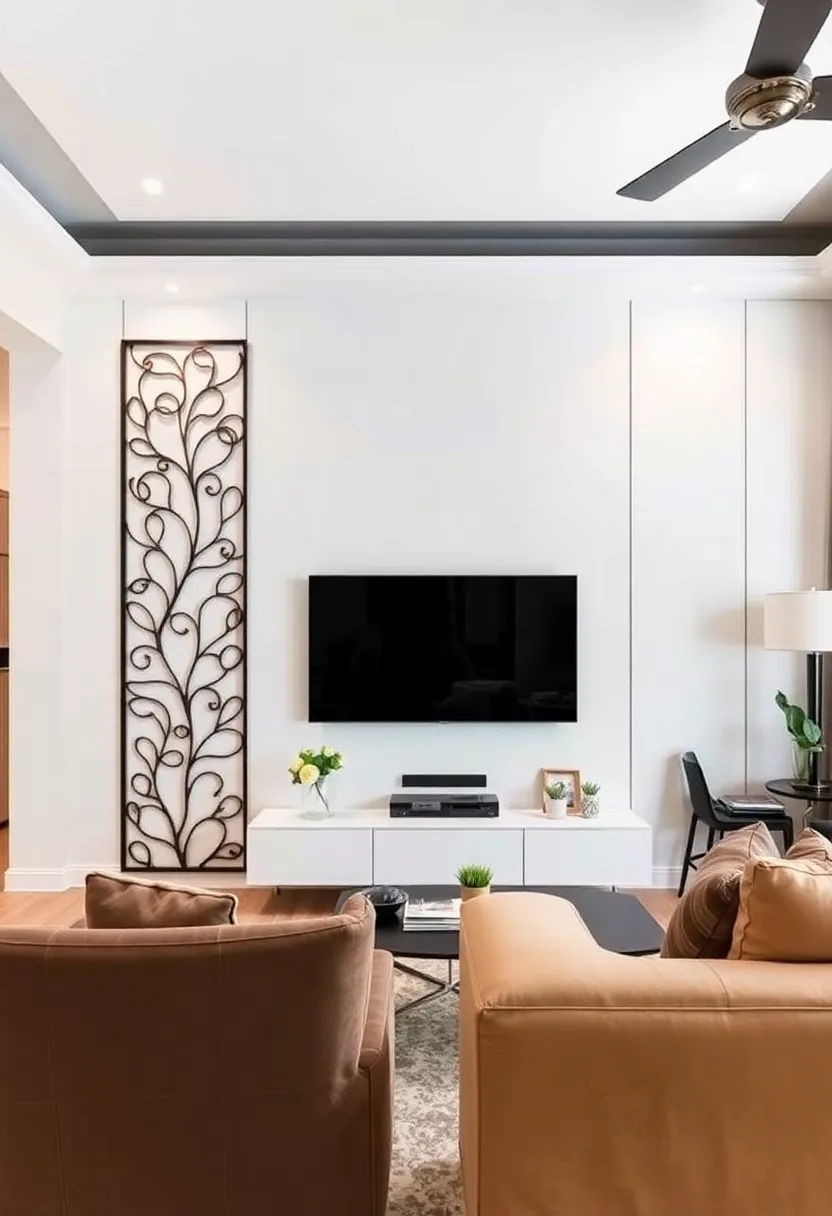 28 Media Wall Ideas To Create A Sleek Modern Focal Point 134 28 Media Wall Ideas To Create A Sleek Modern Focal Point - 20. Decorative Screens