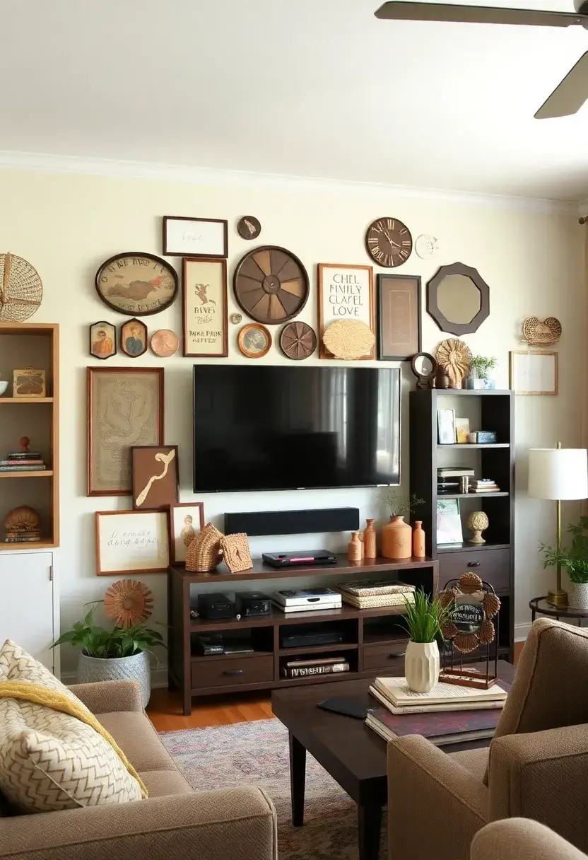 28 Media Wall Ideas To Create A Sleek Modern Focal Point 162 28 Media Wall Ideas To Create A Sleek Modern Focal Point - 24. Vintage Finds