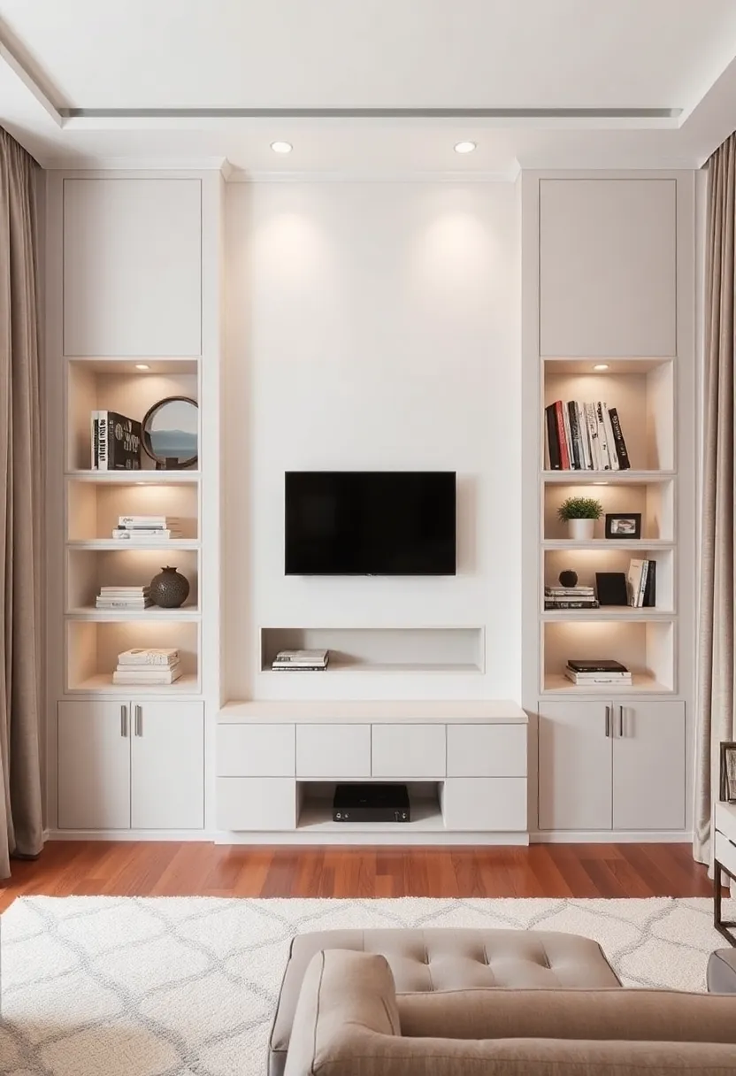 28 Media Wall Ideas To Create A Sleek Modern Focal Point 176 28 Media Wall Ideas To Create A Sleek Modern Focal Point - 26. Recessed Media Storage
