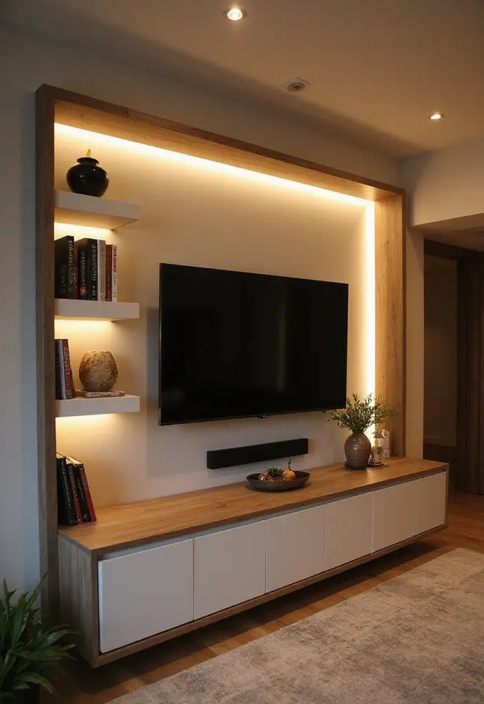 28 Media Wall Ideas To Create A Sleek Modern Focal Point 43 28 Media Wall Ideas To Create A Sleek Modern Focal Point - 7. Integrated Lighting Features
