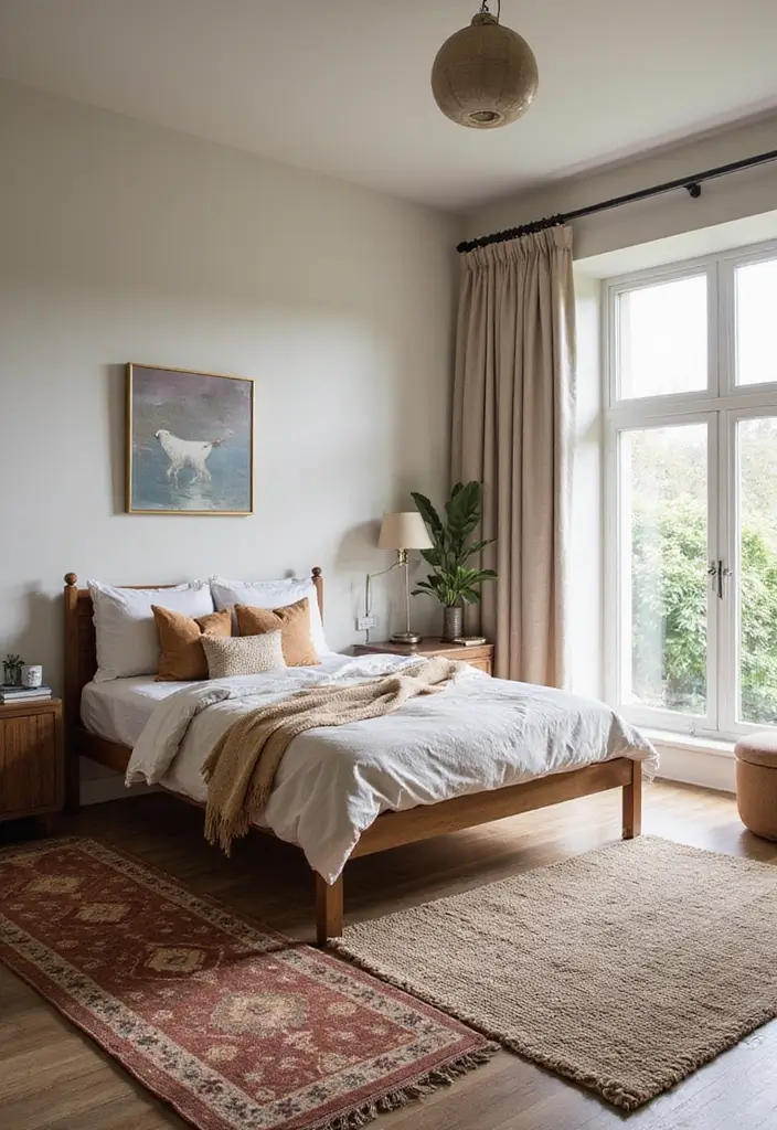 28 Mens Bedroom Ideas That Look Effortlessly Stylish 113 28 Mens Bedroom Ideas That Look Effortlessly Stylish - 17. Layering Rugs