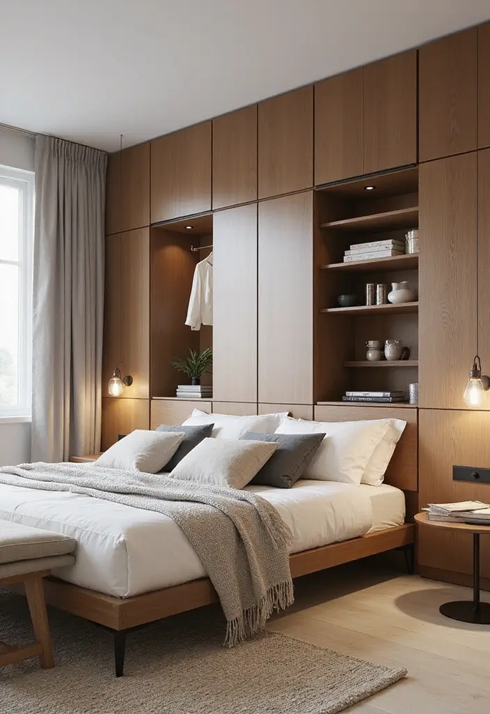 28 Mens Bedroom Ideas That Look Effortlessly Stylish 141 28 Mens Bedroom Ideas That Look Effortlessly Stylish - 21. Built-in Wardrobes