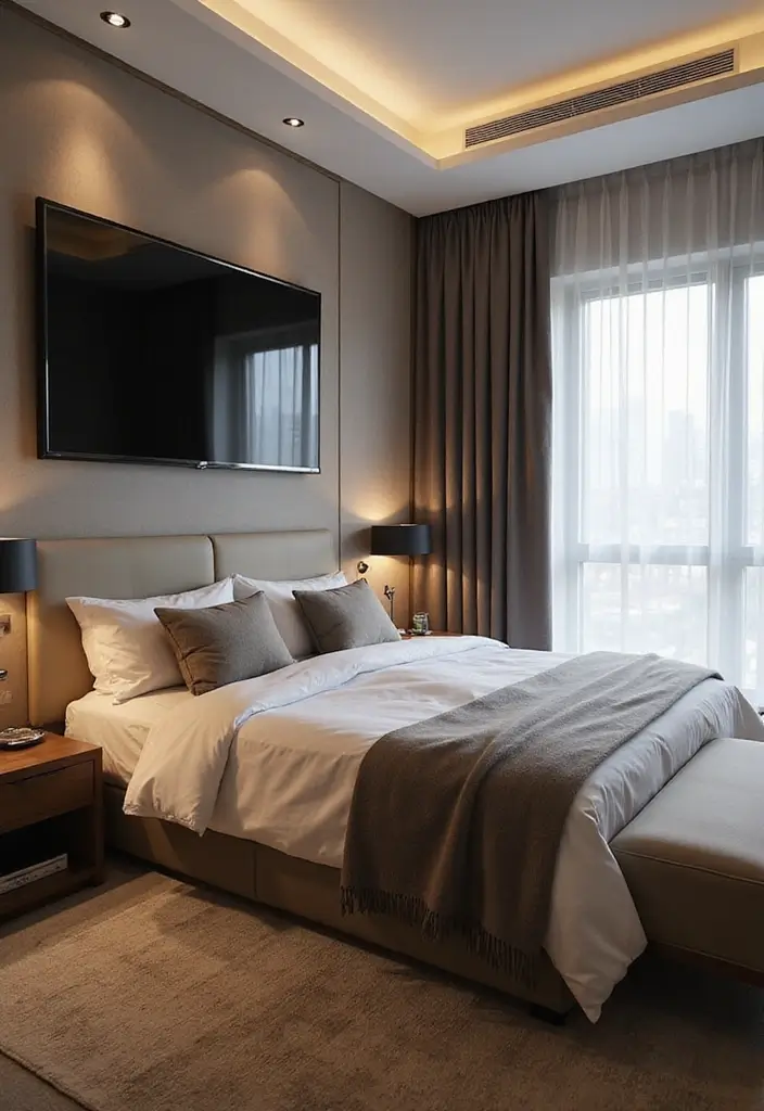 28 Mens Bedroom Ideas That Look Effortlessly Stylish 162 28 Mens Bedroom Ideas That Look Effortlessly Stylish - 24. Incorporating Technology