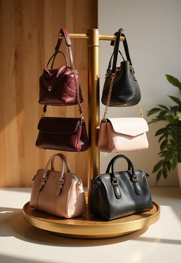 28 Purse Storage Ideas Every Fashion Lover Will Adore 62 28 Purse Storage Ideas Every Fashion Lover Will Adore - 10. Employ a Purse Carousel
