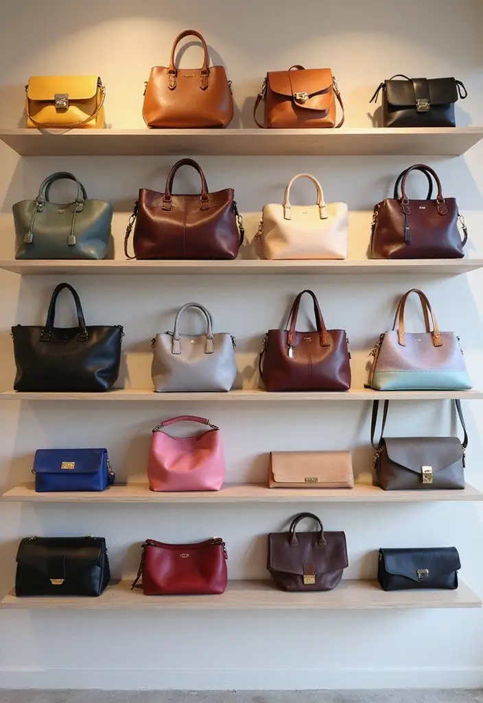 28 Purse Storage Ideas Every Fashion Lover Will Adore 110 28 Purse Storage Ideas Every Fashion Lover Will Adore - 18. Try Wall-Mounted Shelves