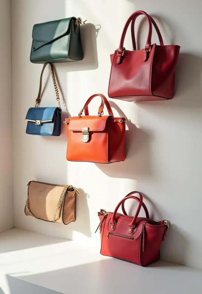 28 Purse Storage Ideas Every Fashion Lover Will Adore 27 28 Purse Storage Ideas Every Fashion Lover Will Adore - 5. Create a Purse Wall Art