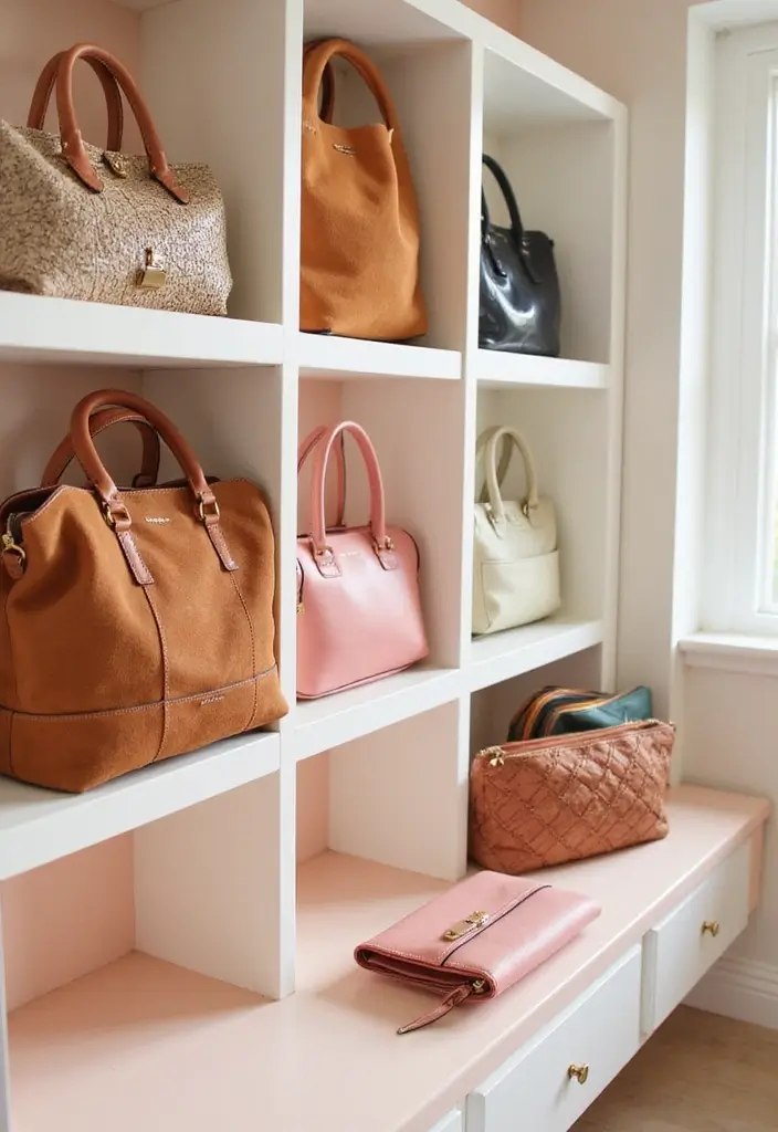 28 Purse Storage Ideas Every Fashion Lover Will Adore 34 28 Purse Storage Ideas Every Fashion Lover Will Adore - 6. Use Stylish Cubbies