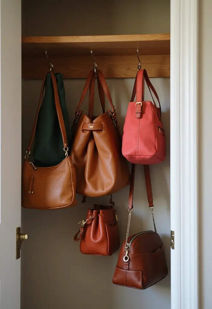 28 Purse Storage Ideas Every Fashion Lover Will Adore 48 28 Purse Storage Ideas Every Fashion Lover Will Adore - 8. Hang Bags Inside Closet Doors