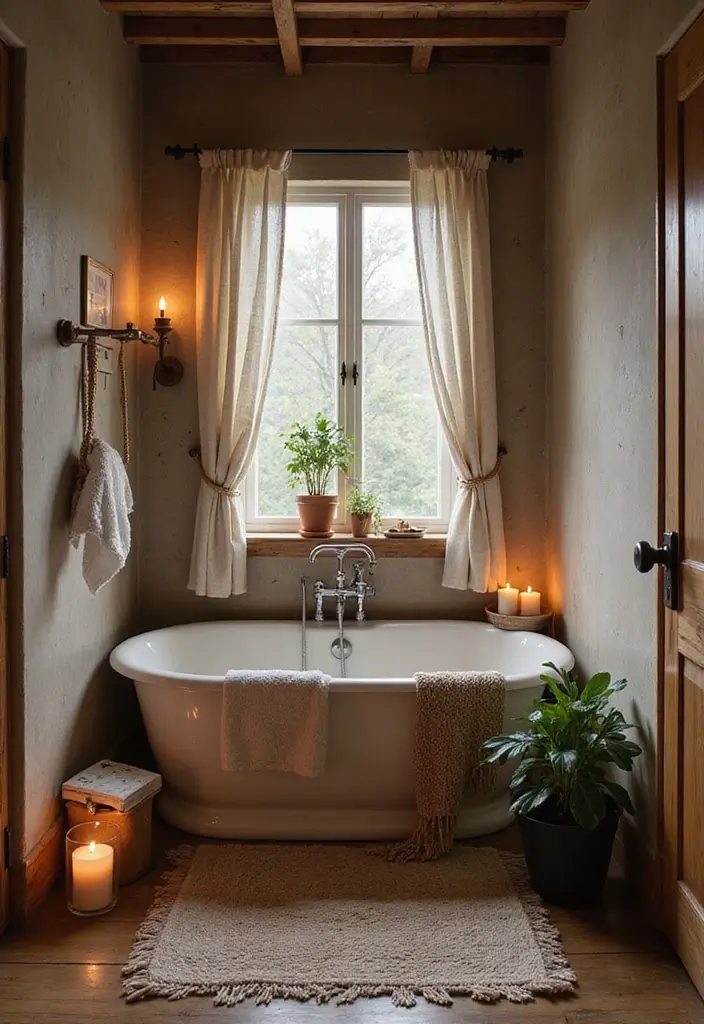 28 Rustic Bathroom Ideas That Bring Cozy Farmhouse Vibes Home 71 28 Rustic Bathroom Ideas That Bring Cozy Farmhouse Vibes Home - 11. Cozy Bathtub Nooks