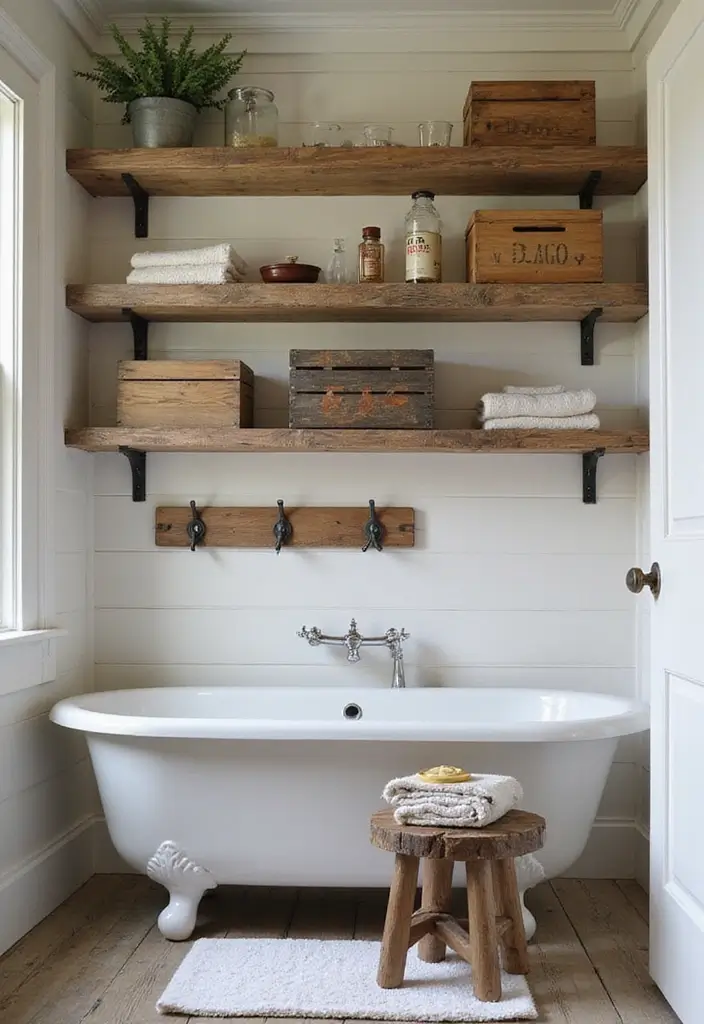 28 Rustic Bathroom Ideas That Bring Cozy Farmhouse Vibes Home 79 28 Rustic Bathroom Ideas That Bring Cozy Farmhouse Vibes Home - 12. Rustic Storage Solutions