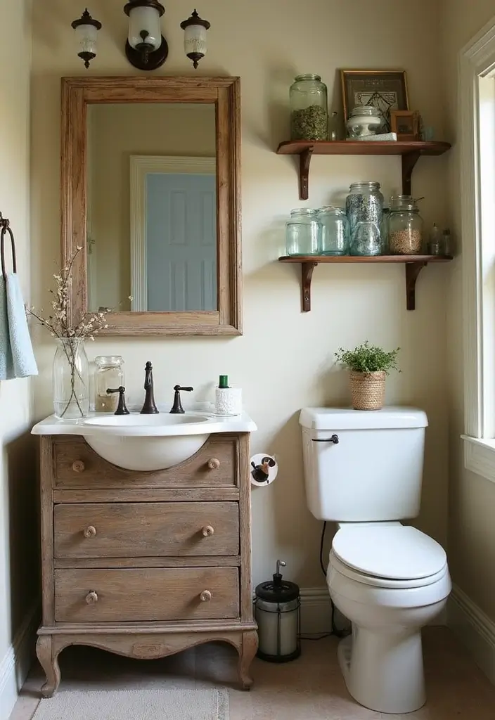 28 Rustic Bathroom Ideas That Bring Cozy Farmhouse Vibes Home 93 28 Rustic Bathroom Ideas That Bring Cozy Farmhouse Vibes Home - 14. Upcycled Decor