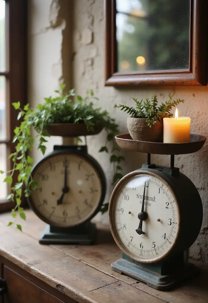 28 Rustic Bathroom Ideas That Bring Cozy Farmhouse Vibes Home 121 28 Rustic Bathroom Ideas That Bring Cozy Farmhouse Vibes Home - 18. Vintage Scale Decor
