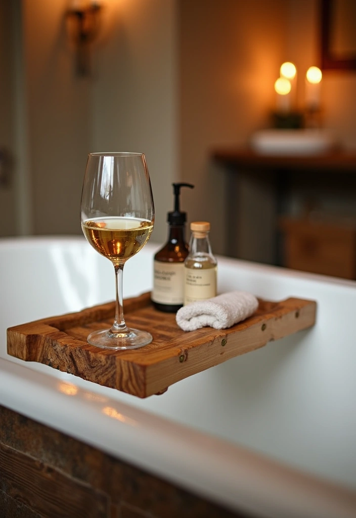 28 Rustic Bathroom Ideas That Bring Cozy Farmhouse Vibes Home 135 28 Rustic Bathroom Ideas That Bring Cozy Farmhouse Vibes Home - 20. Wooden Bathtub Caddy