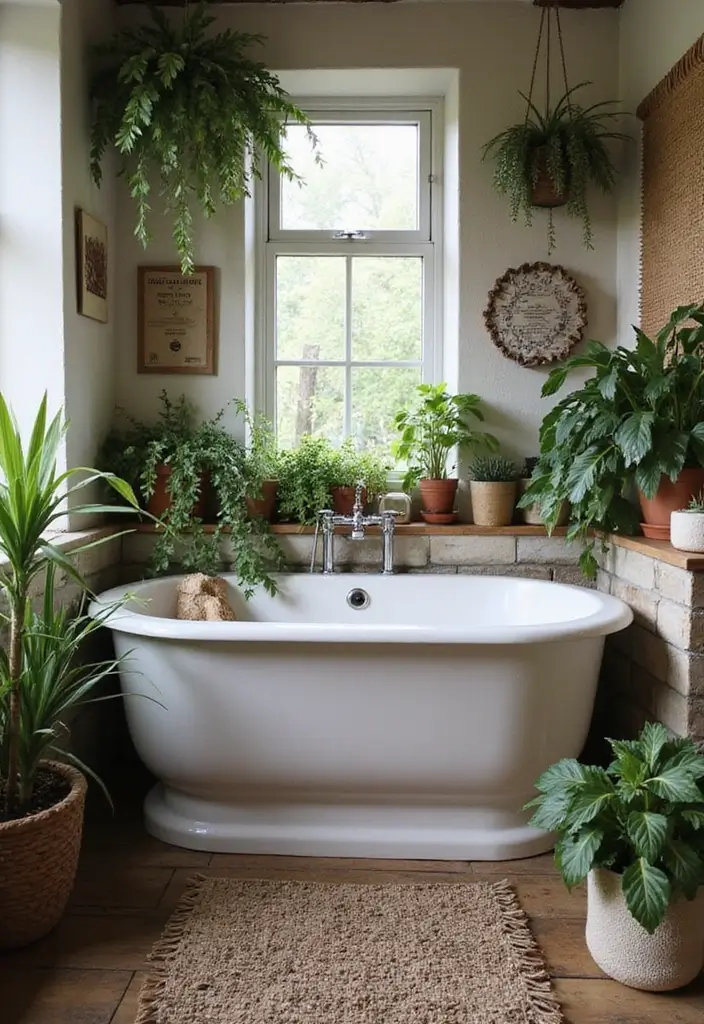 28 Rustic Bathroom Ideas That Bring Cozy Farmhouse Vibes Home 36 28 Rustic Bathroom Ideas That Bring Cozy Farmhouse Vibes Home - 6. Nature-Inspired Decor