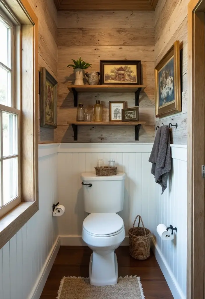 28 Rustic Bathroom Ideas That Bring Cozy Farmhouse Vibes Home 57 28 Rustic Bathroom Ideas That Bring Cozy Farmhouse Vibes Home - 9. Country Style Wall Decor
