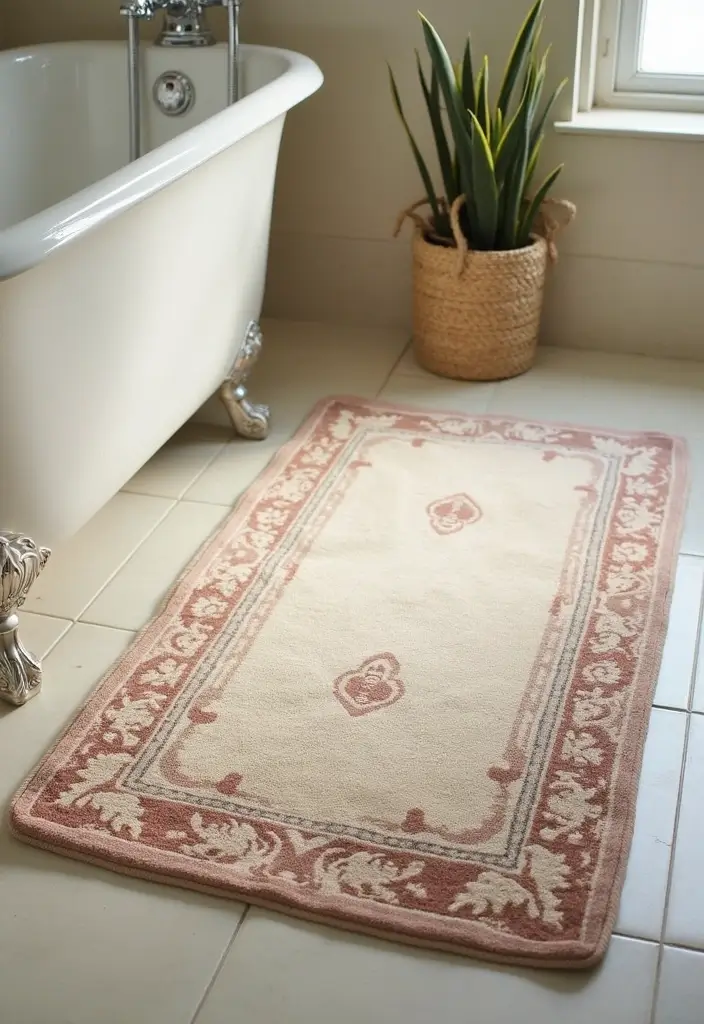 28 Vintage Bathroom Ideas Full of Timeless Charm 104 28 Vintage Bathroom Ideas Full of Timeless Charm - 16. Vintage Bathmats