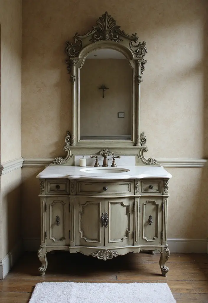 28 Vintage Bathroom Ideas Full of Timeless Charm 139 28 Vintage Bathroom Ideas Full of Timeless Charm - 21. Antique Vanity Units