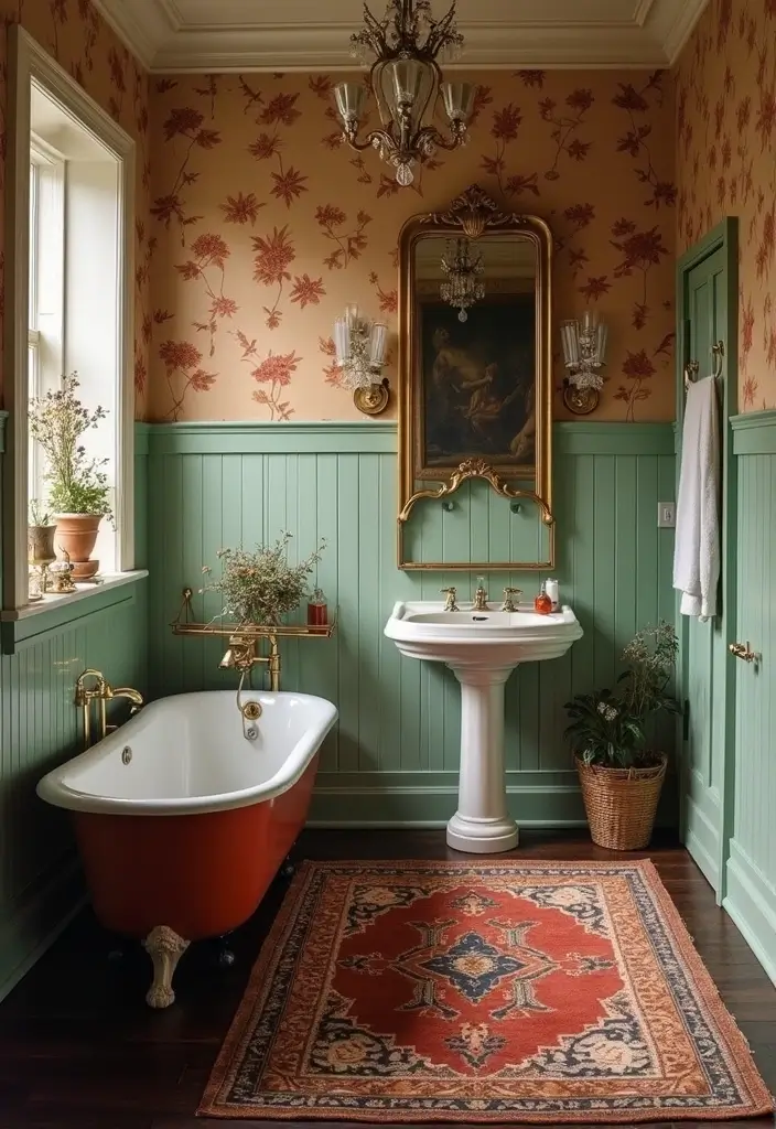 28 Vintage Bathroom Ideas Full of Timeless Charm 146 28 Vintage Bathroom Ideas Full of Timeless Charm - 22. Vintage Rugs
