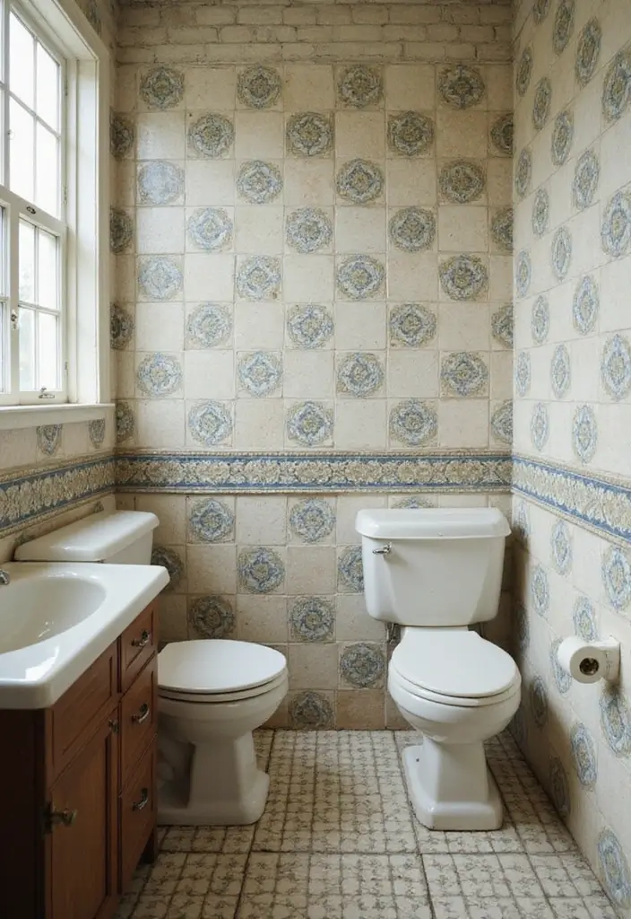 28 Vintage Bathroom Ideas Full of Timeless Charm 153 28 Vintage Bathroom Ideas Full of Timeless Charm - 23. Vintage-inspired Tiling Patterns