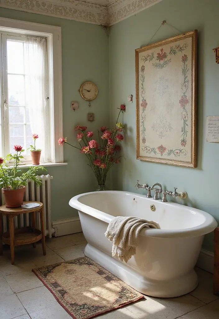 28 Vintage Bathroom Ideas Full of Timeless Charm 181 28 Vintage Bathroom Ideas Full of Timeless Charm - 27. Floral Accents
