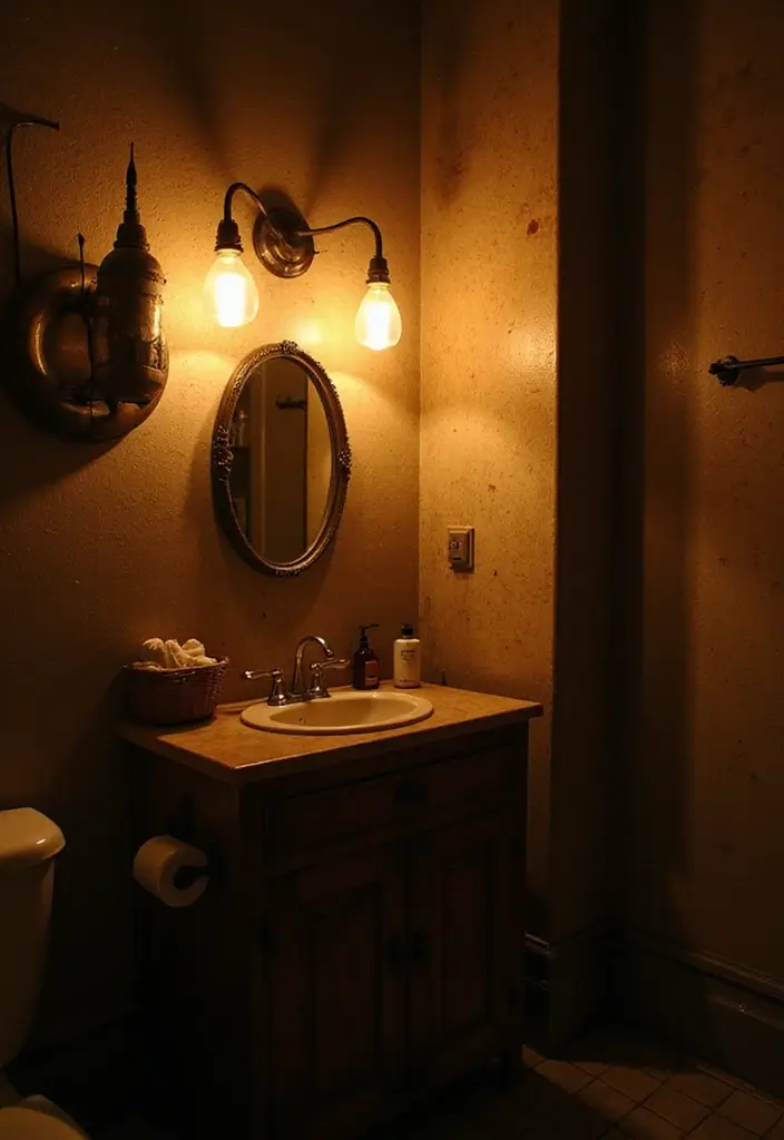 28 Vintage Bathroom Ideas Full of Timeless Charm 43 28 Vintage Bathroom Ideas Full of Timeless Charm - 7. Vintage Lighting Fixtures