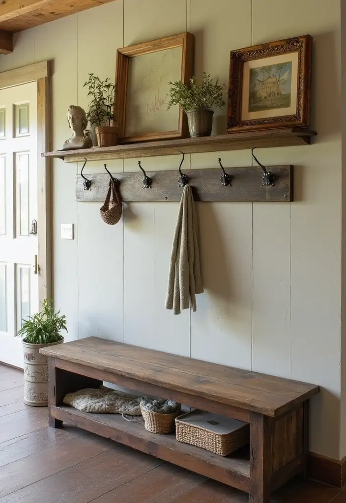 29 Entryway Wall Ideas Guests Will Notice The Moment They Walk In 6 29 Entryway Wall Ideas Guests Will Notice The Moment They Walk In - 2. Vintage Wall Hooks