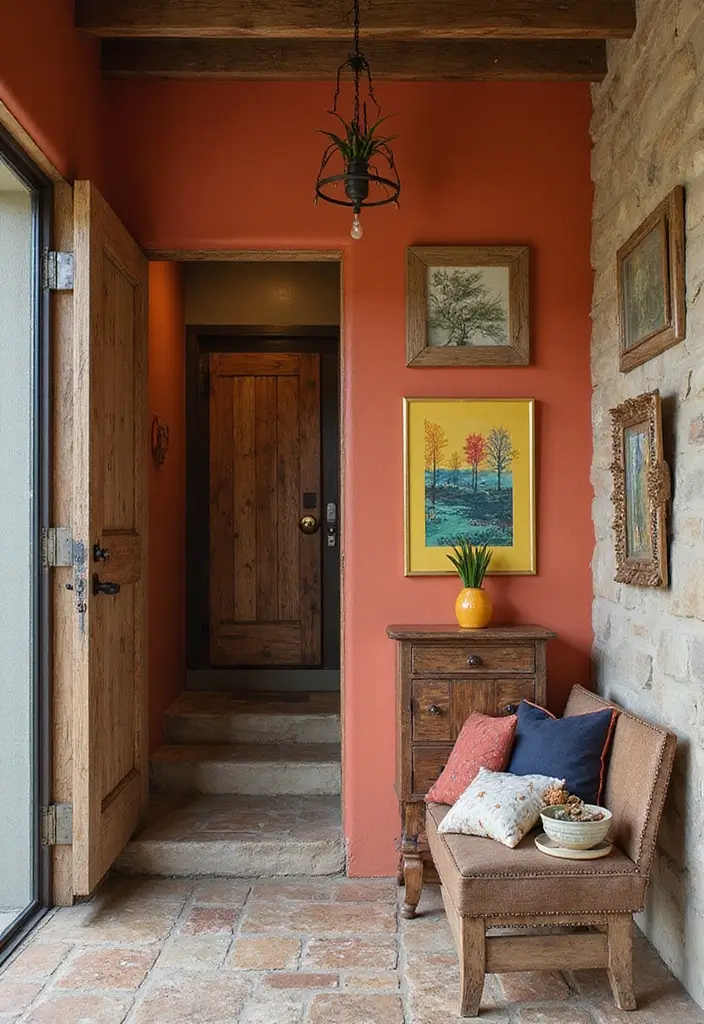 29 Entryway Wall Ideas Guests Will Notice The Moment They Walk In 135 29 Entryway Wall Ideas Guests Will Notice The Moment They Walk In - 21. Bold Color Accents