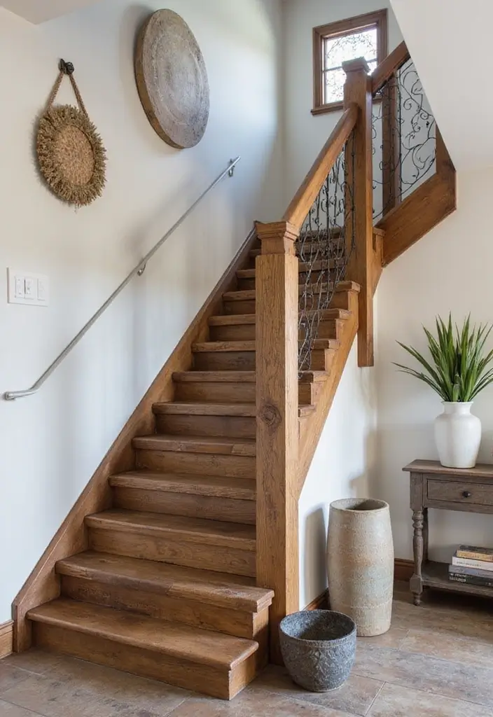 29 Entryway Wall Ideas Guests Will Notice The Moment They Walk In 152 29 Entryway Wall Ideas Guests Will Notice The Moment They Walk In - 24. Rustic Stairs