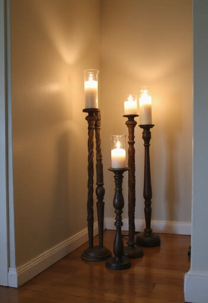 29 Entryway Wall Ideas Guests Will Notice The Moment They Walk In 169 29 Entryway Wall Ideas Guests Will Notice The Moment They Walk In - 27. Rustic Candle Holders