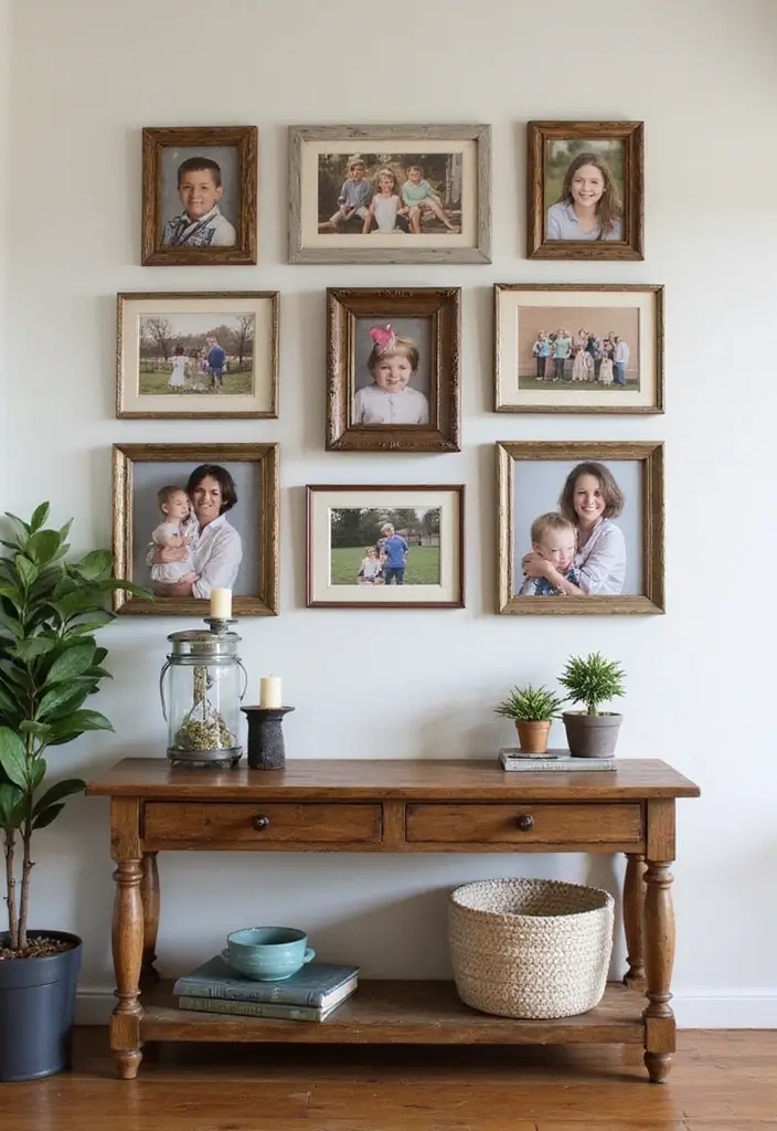 29 Entryway Wall Ideas Guests Will Notice The Moment They Walk In 13 29 Entryway Wall Ideas Guests Will Notice The Moment They Walk In - 3. Gallery Wall of Family Photos