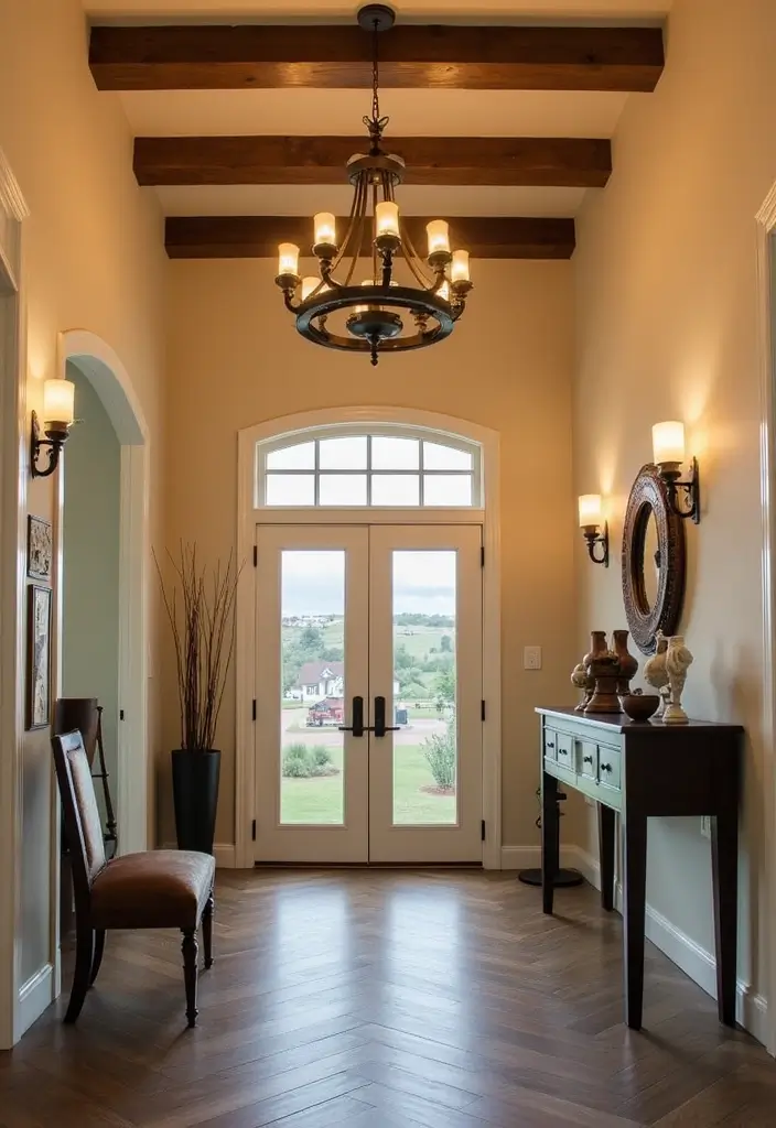 29 Entryway Wall Ideas Guests Will Notice The Moment They Walk In 34 29 Entryway Wall Ideas Guests Will Notice The Moment They Walk In - 6. Rustic Lighting Fixtures