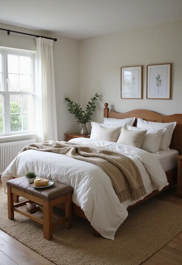 29 Farmhouse Bedroom Ideas With Rustic Cozy Vibes 127 29 Farmhouse Bedroom Ideas With Rustic Cozy Vibes - 19. Layered Textures